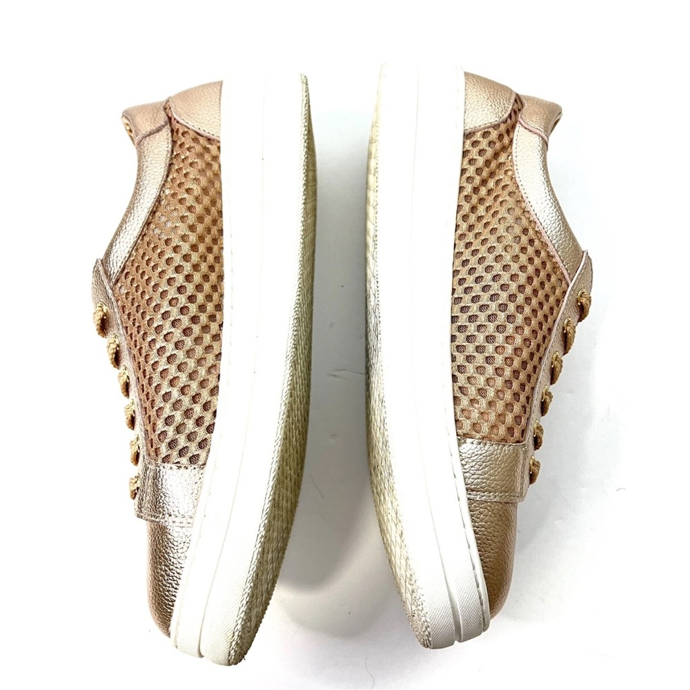 Steve Madden STEVEN Napa natural comfort leather gold sneakers gym shoes - Picture 2 of 11